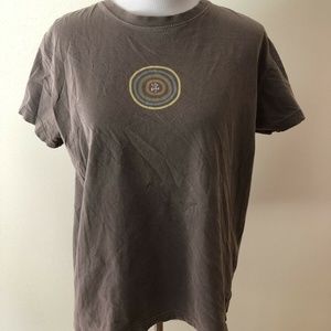 Life Is Good Tops - Life Is Good brown T with multi colors - womens L Life Is Good Tops - Life Is Good brown T with multi colors - womens L